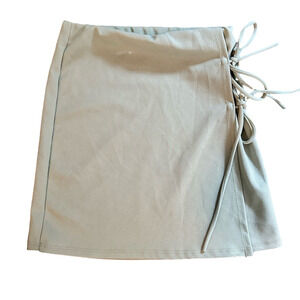WINDSOR SAGE GREEN SIDE TIE WRAP MINI SKIRT